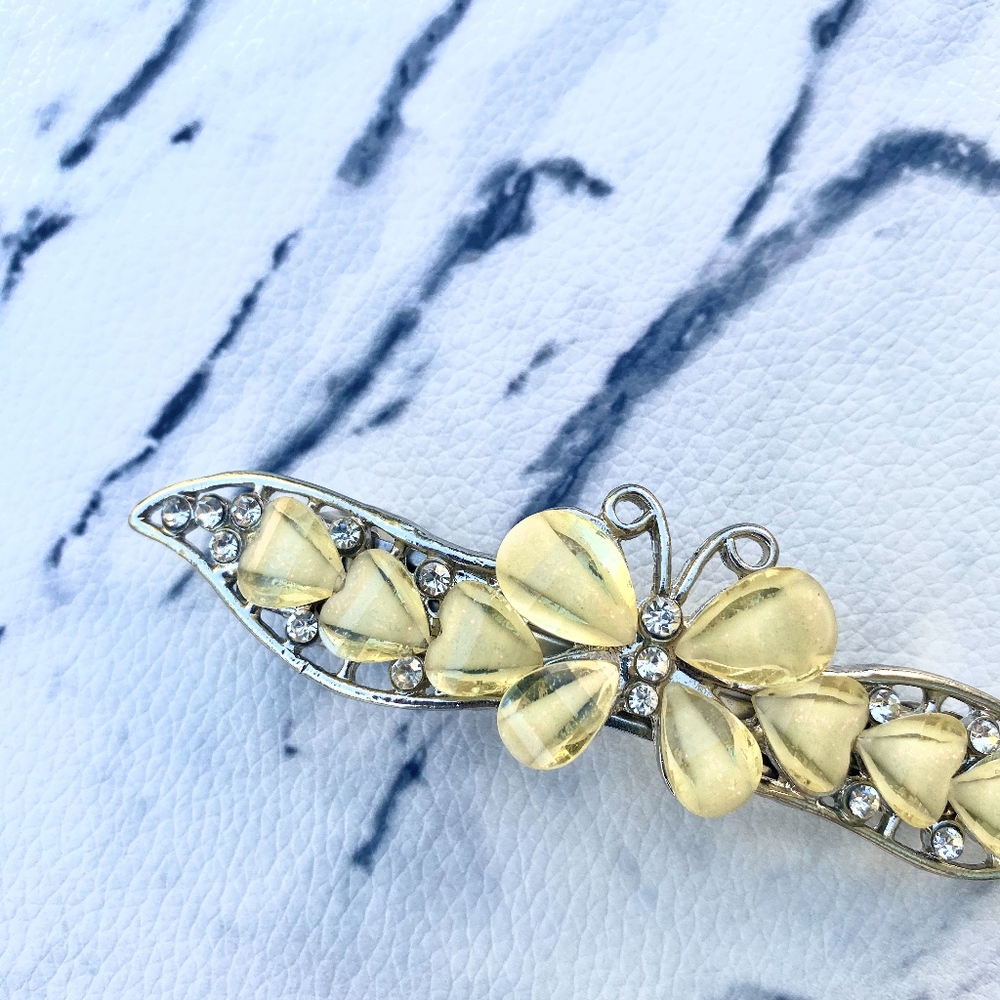 Butterfly Hair Barrette with Rhinestones